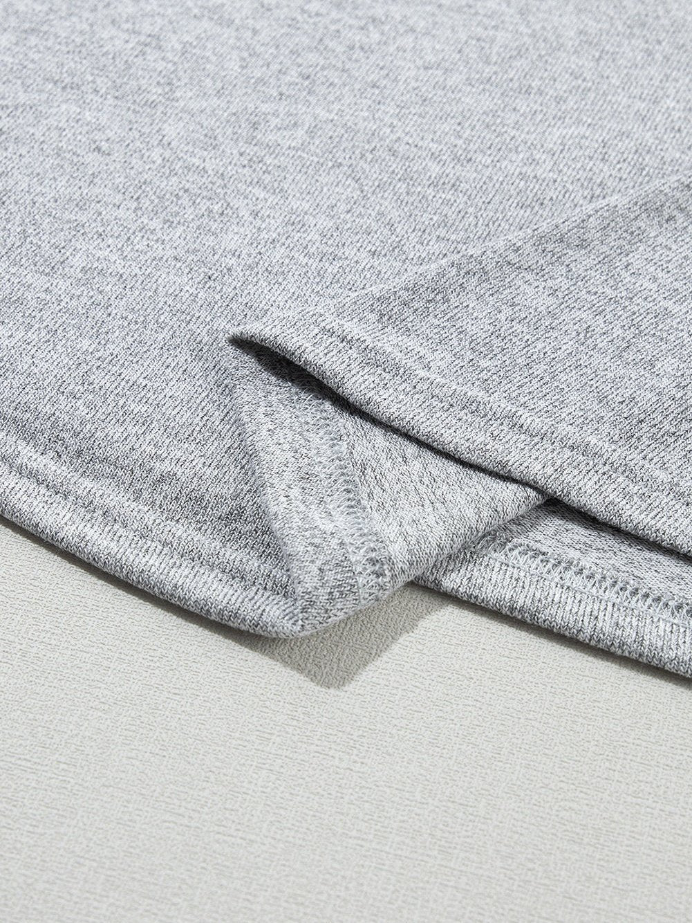 Elegant Gray Floral Lantern Sleeve V-Neck Blouse