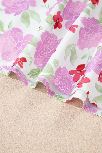 pink floral mini dress