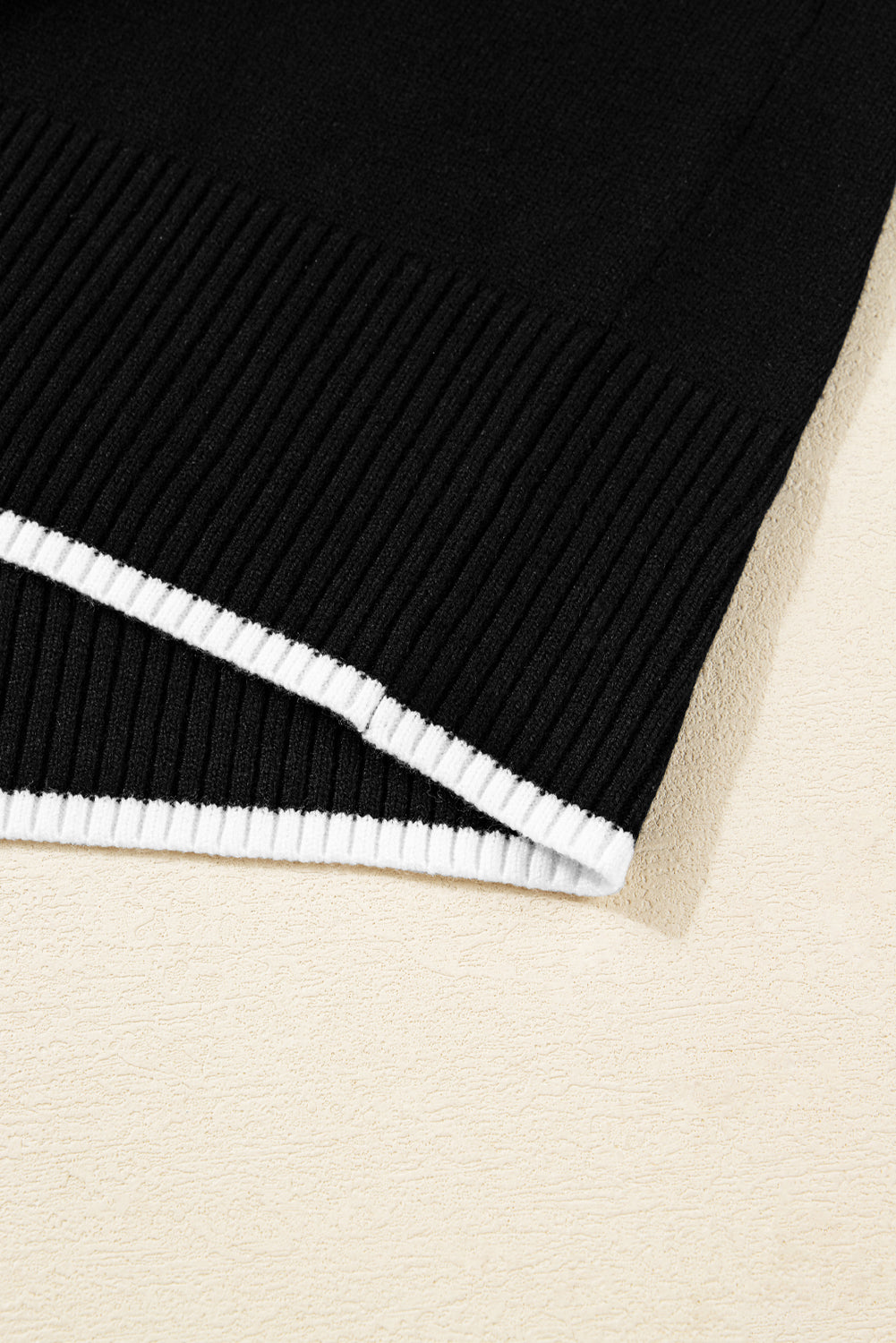 Black Contrast Trim Big Bow Accent Holiday Cropped Sweater