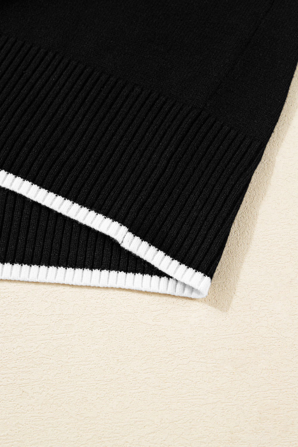 Black Contrast Trim Big Bow Accent Holiday Cropped Sweater