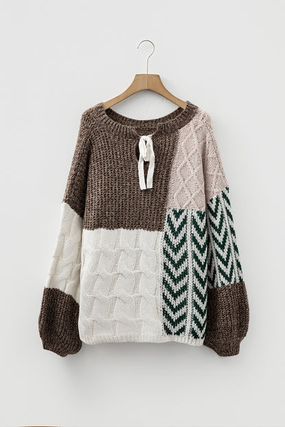 color block patchwork sweater