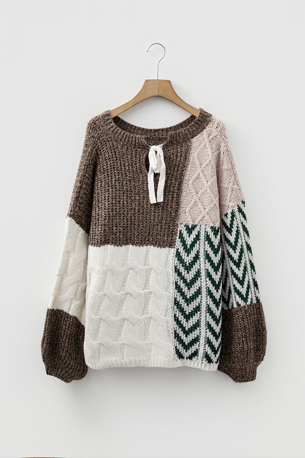 color block patchwork sweater