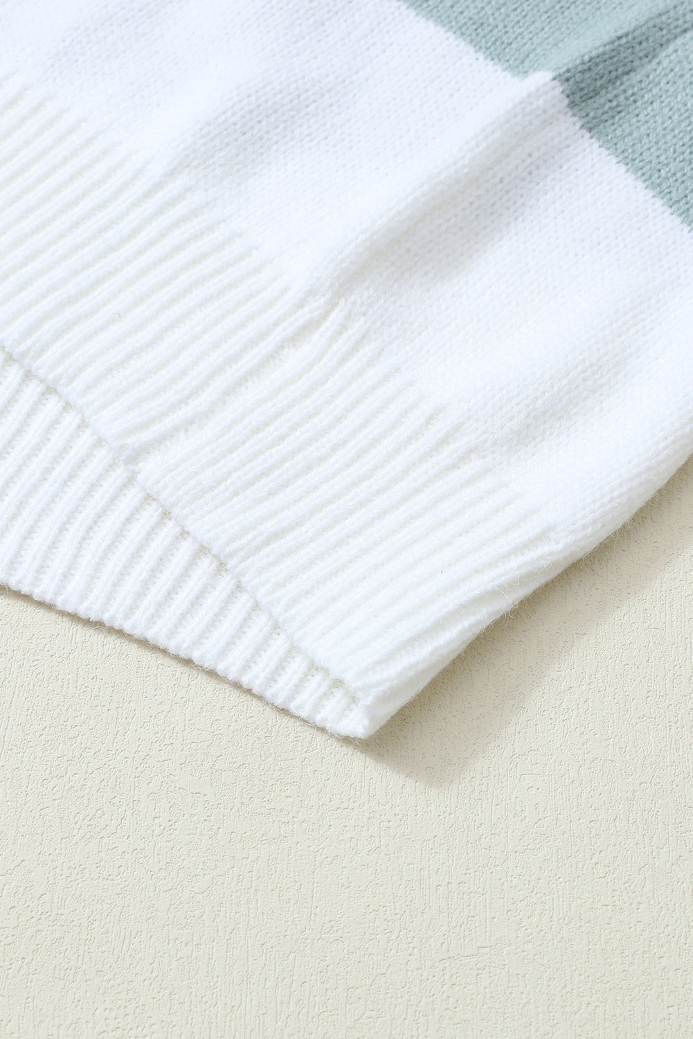 Green Striped Colorblock Open-Front Cardigan