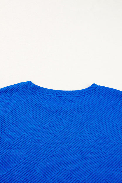 Stylish Dark Blue Textured Plus Size Lounge Set