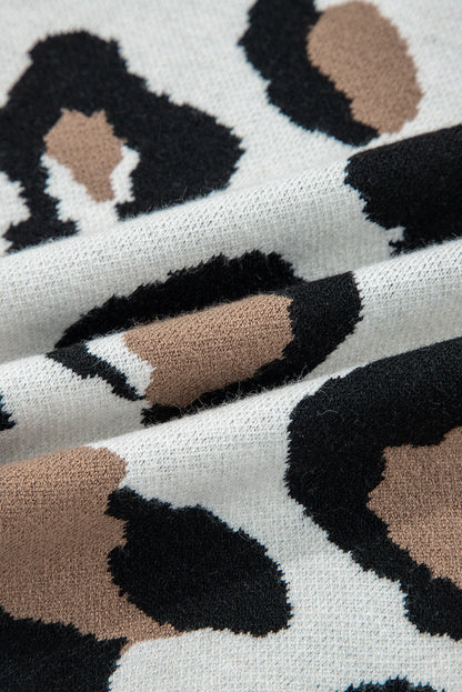 leopard patchwork sweater