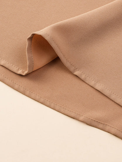 Elegant Smoke Gray Plus Size V Neck Blouse with Ruffled Batwing Sleeves