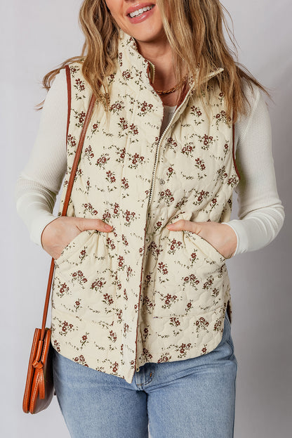 floral print vest