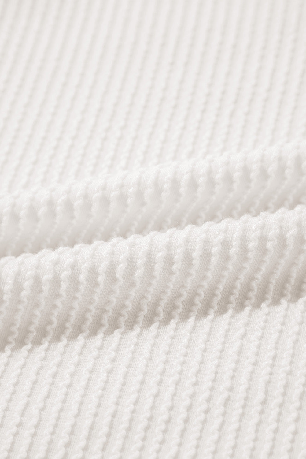 White Plus Size Ribbed Textured Long Sleeve T Shirt