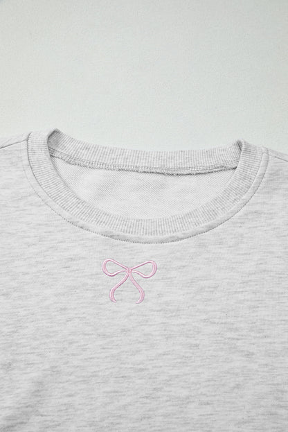 bow embroidered 2pcs set