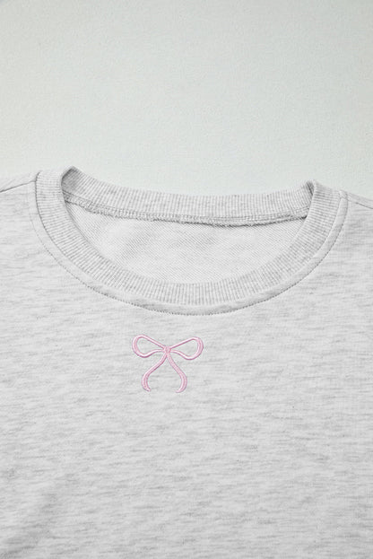 bow embroidered 2pcs set