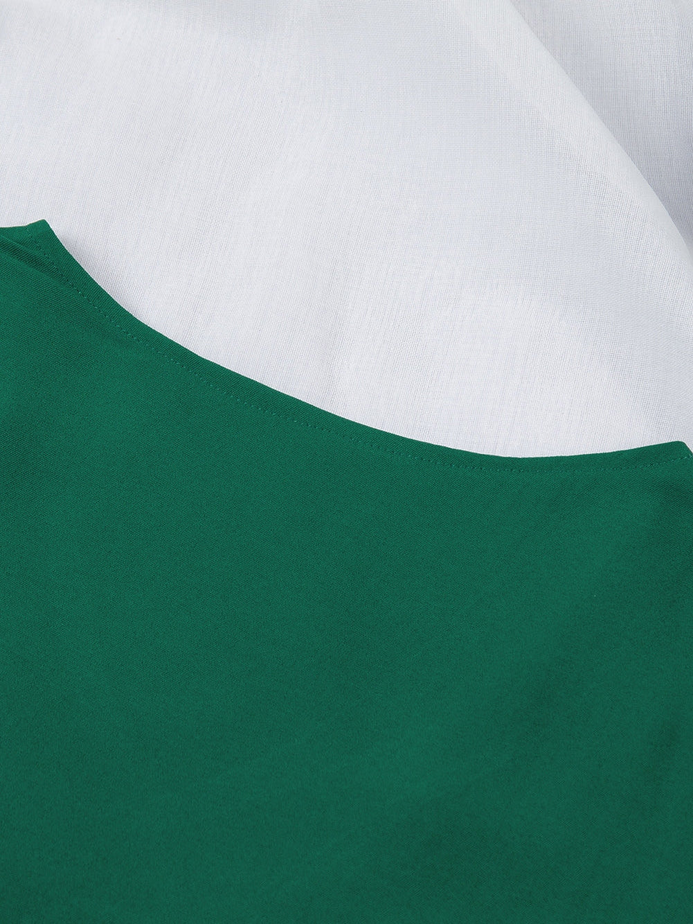 Green Sheer Flare Sleeve V Neck Casual Blouse