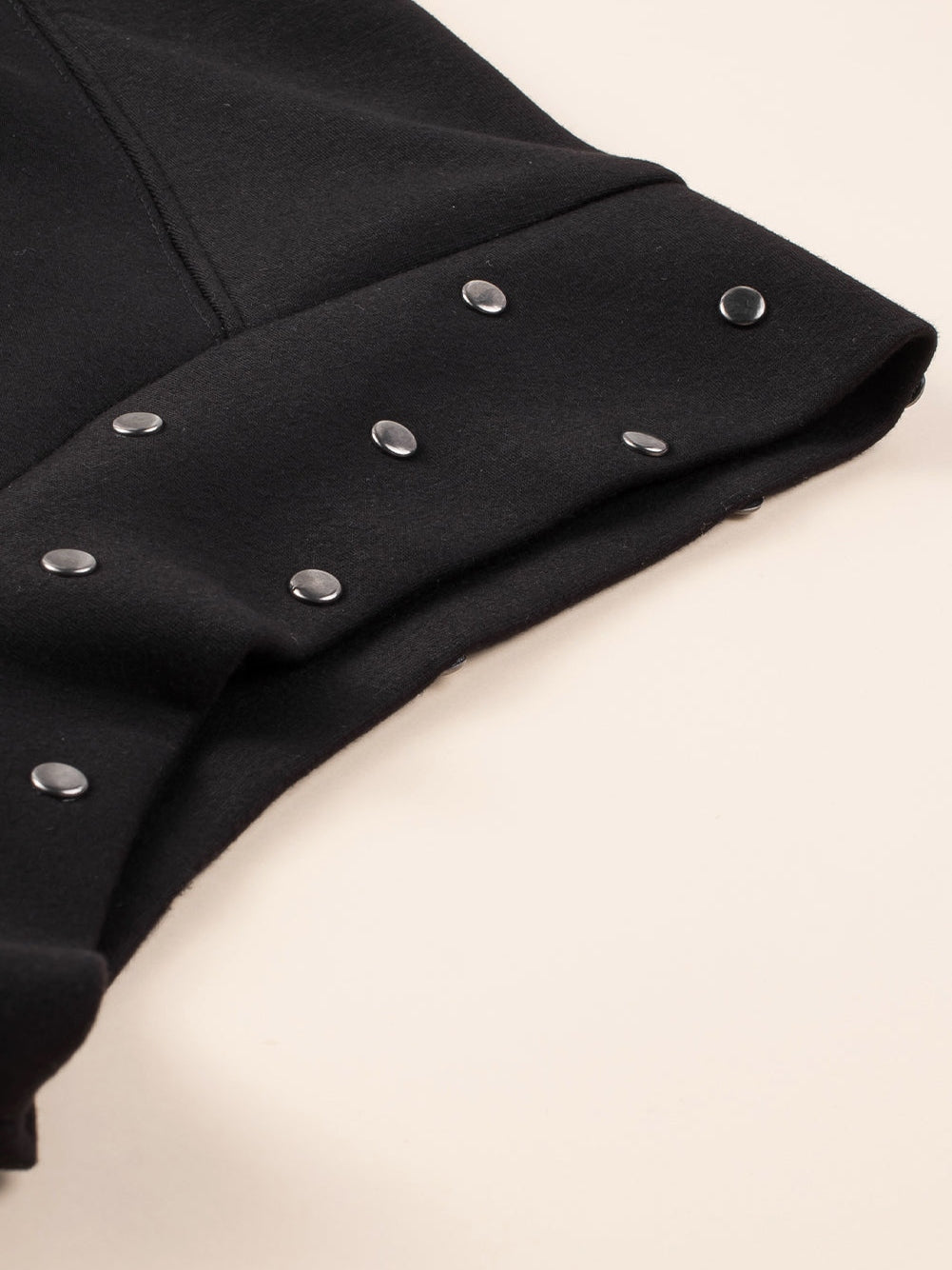 Black Studded Cap Sleeve Plus Size T-shirt Dress