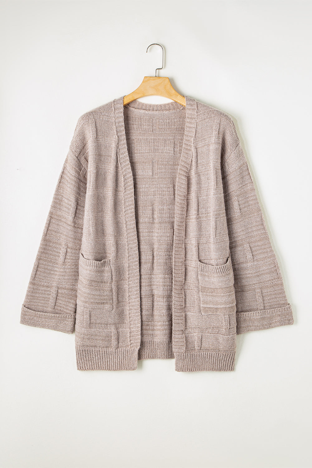 textured knit cardigan