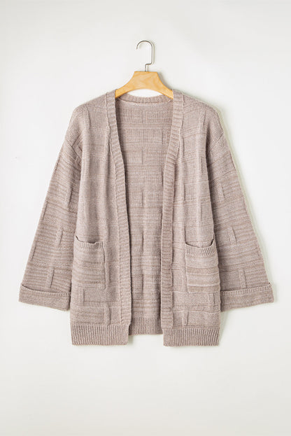 textured knit cardigan