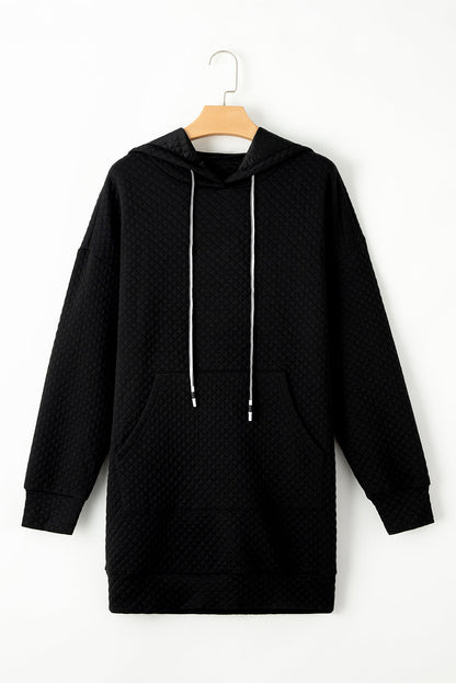 Cozy Waffle Knit Hooded Mini Dress