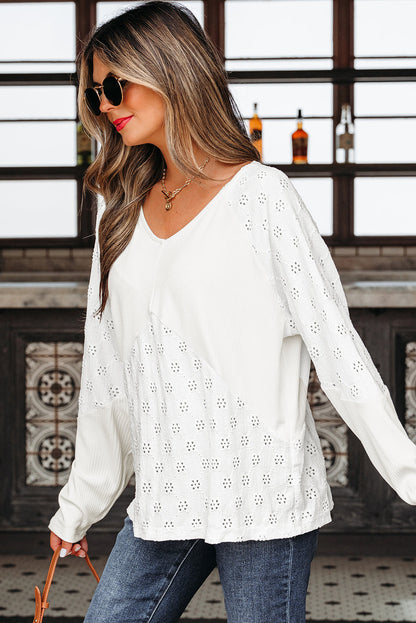 V Neck Long Sleeve Top