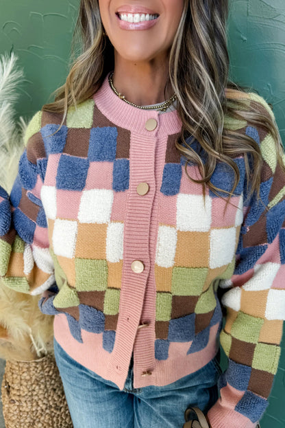 checkered cardigan womens
