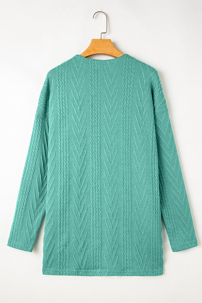 Canton  Solid Textured Open Front Cardigan with Pocket