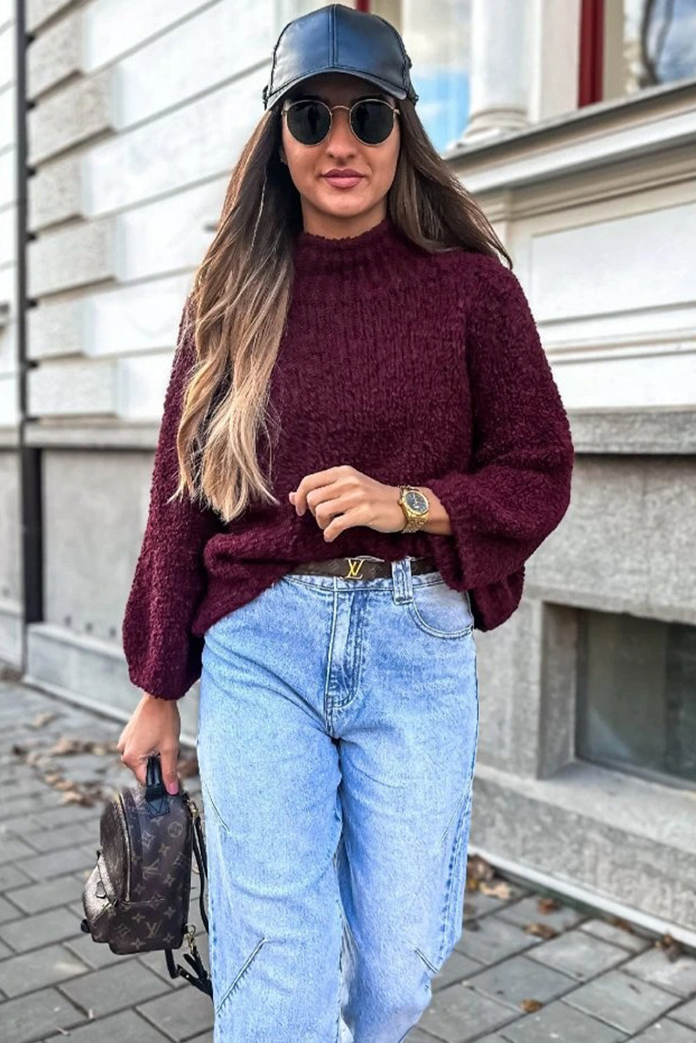 Burgundy top