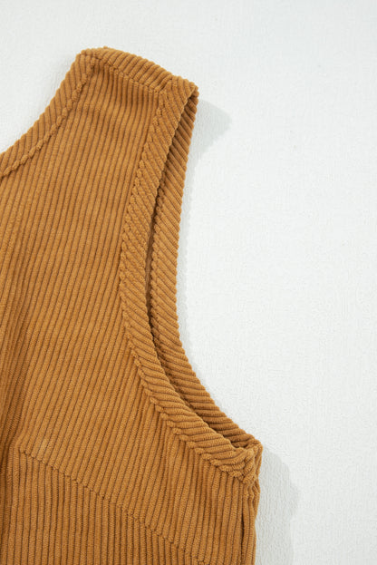 sleeveless corduroy dress