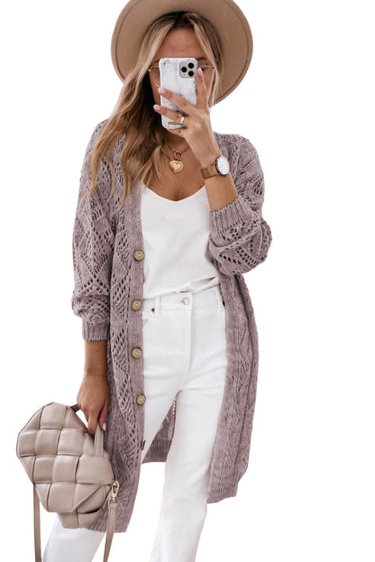 openwork knit cardigan