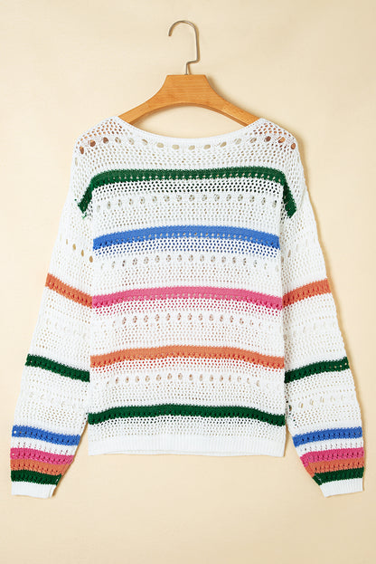 pointelle knit sweater