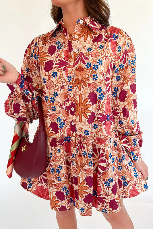 Red Rein Long Sleeve Mini Dress