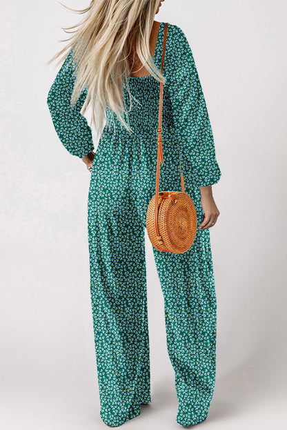 floral wide leg jumpsuit