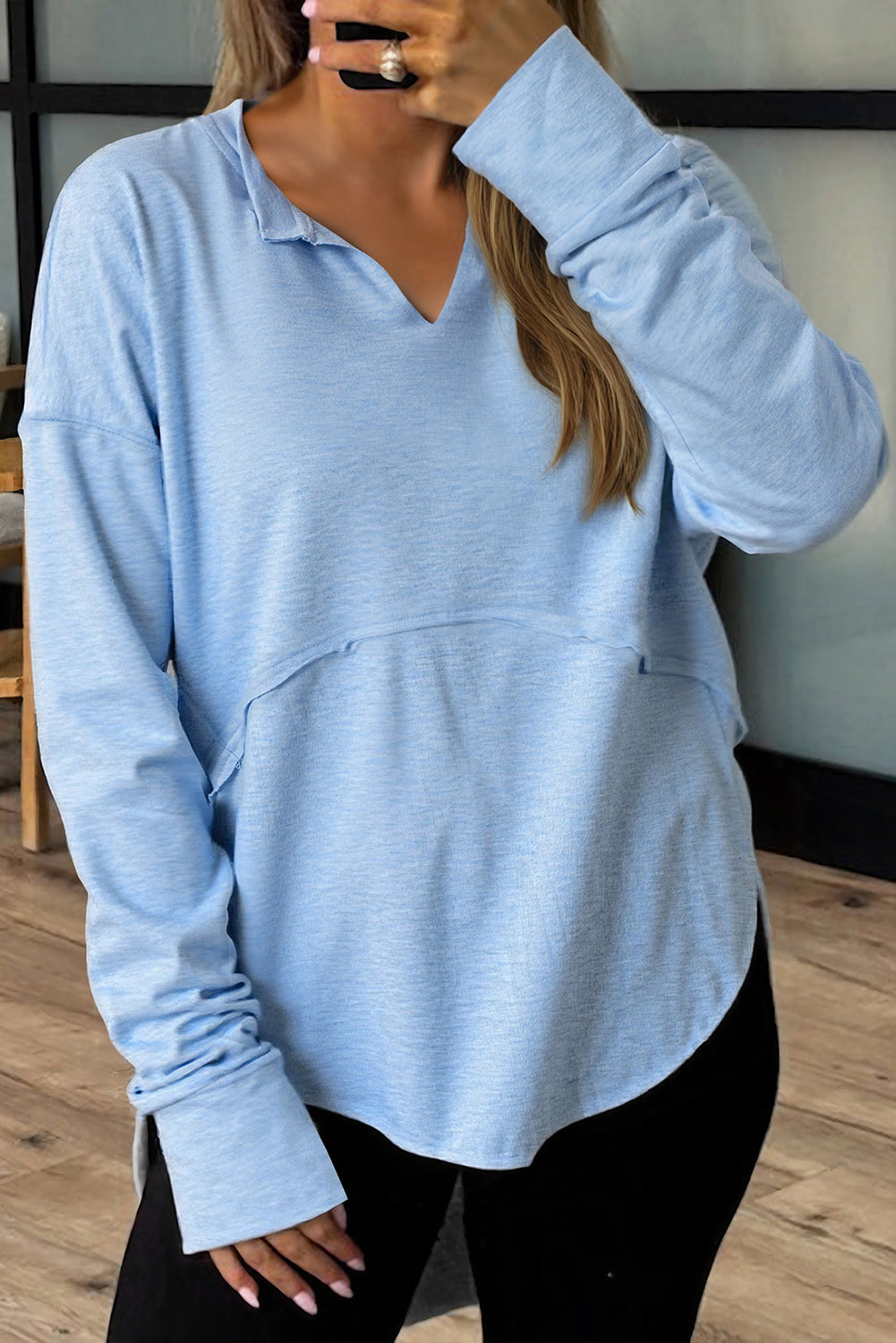 solid long sleeve top