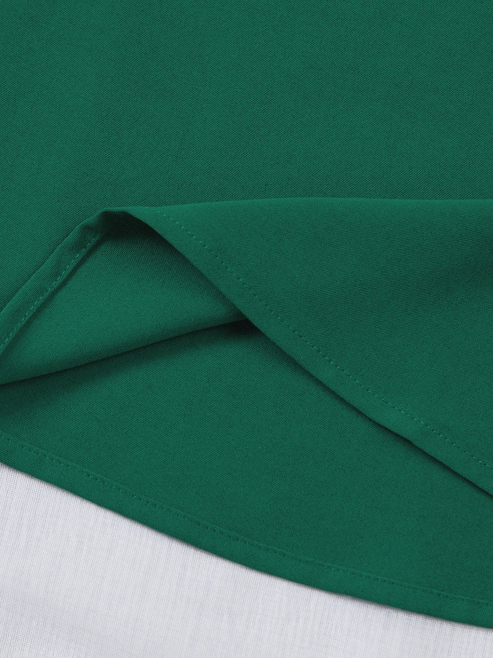 Green Sheer Flare Sleeve V Neck Casual Blouse