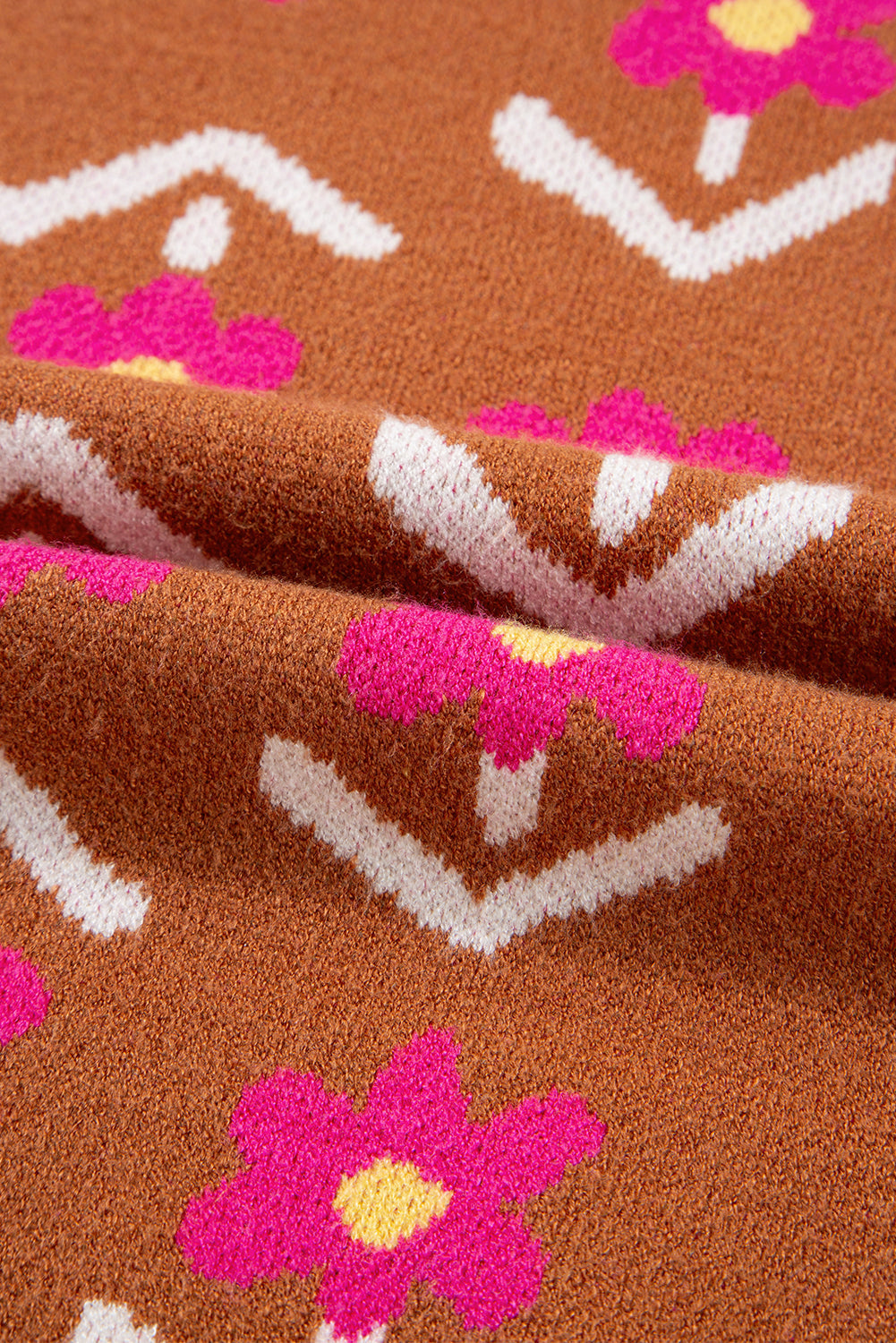 brown floral sweater