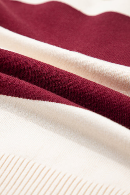 brown color block sweater