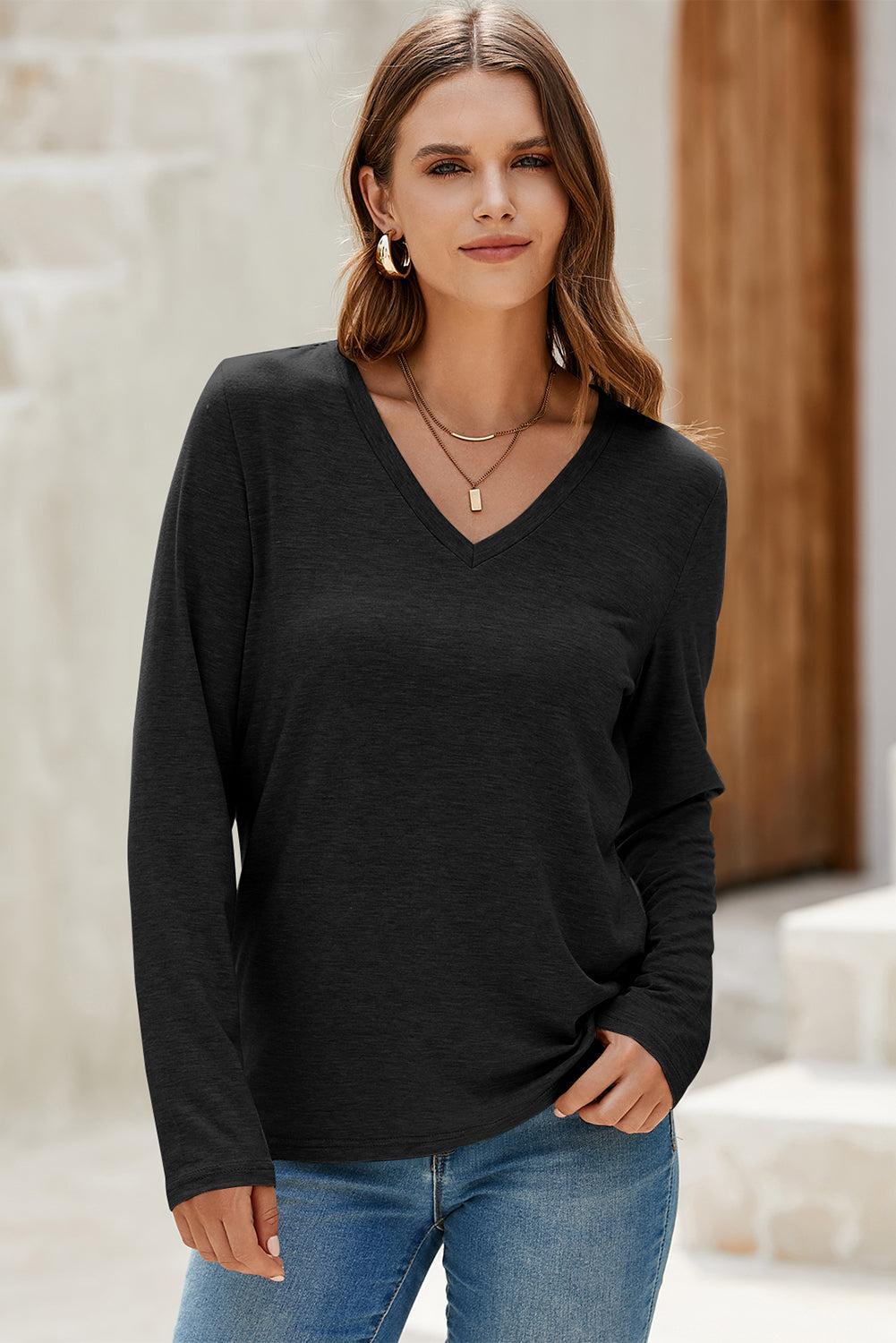 black long sleeve top
