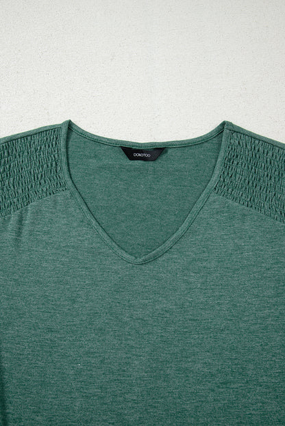 v neck long sleeve top