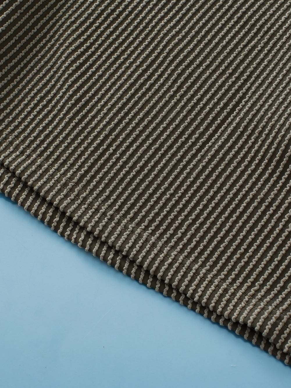 Moss Green Plus Size Rib Knit Short Sleeve Top and Shorts Set