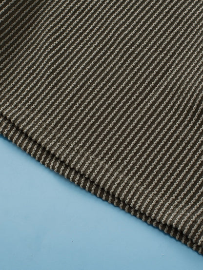 Moss Green Plus Size Rib Knit Short Sleeve Top and Shorts Set