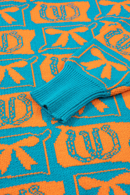 western print sweater