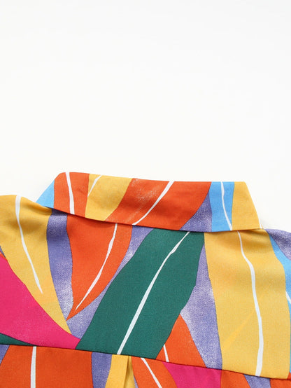 Multicolor Flora Print Plus Size Shirt