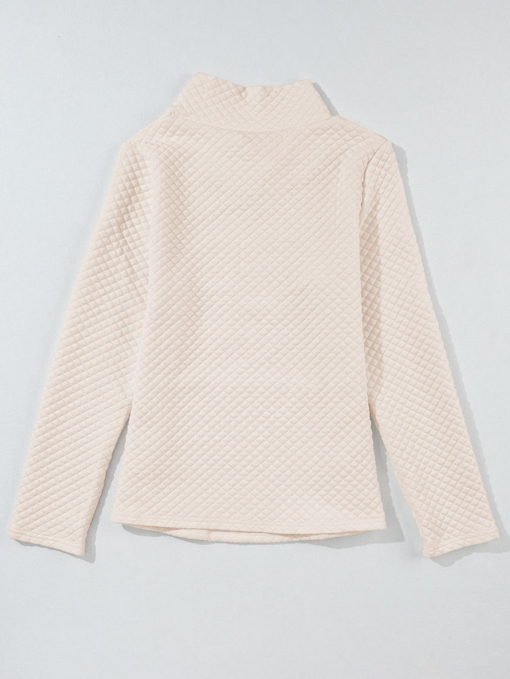 Apricot Quilted High Neck Sweatshirt with Kangaroo Pocket