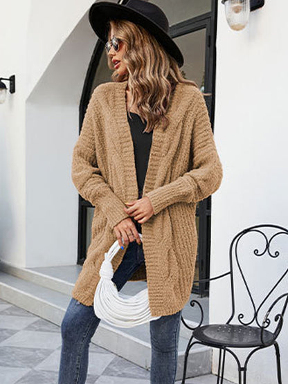 Sweaters - Loose And Cozy V Neck Cable Knit Sweater - MsDressly