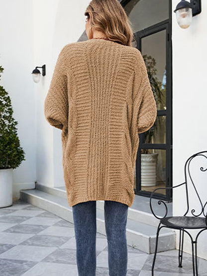 Sweaters - Loose And Cozy V Neck Cable Knit Sweater - MsDressly