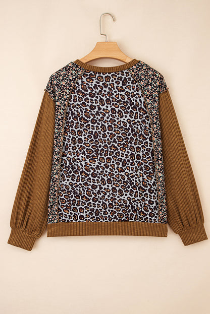 leopard patchwork top