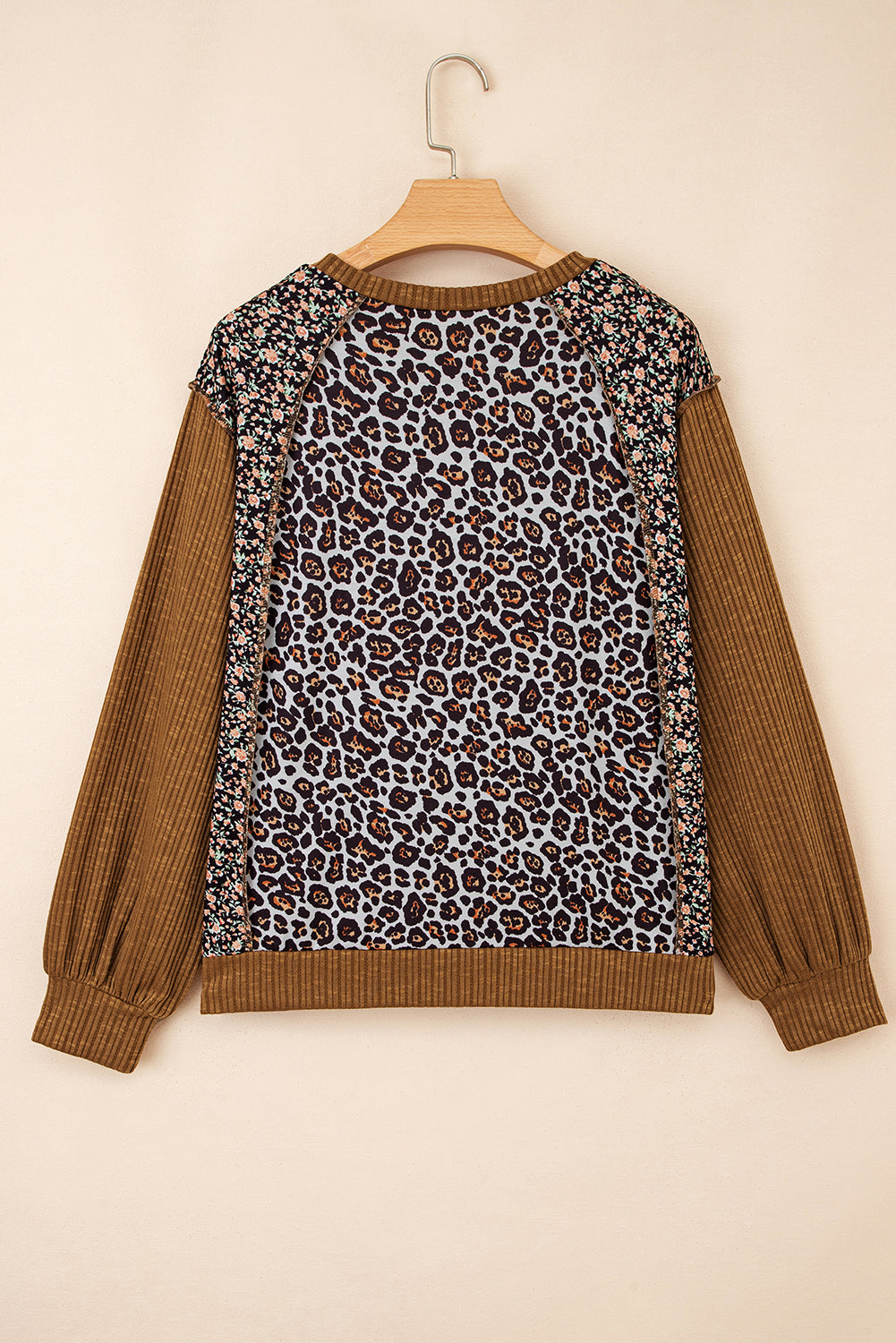 leopard patchwork top