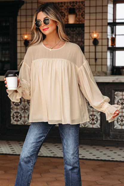 pleated chiffon blouse