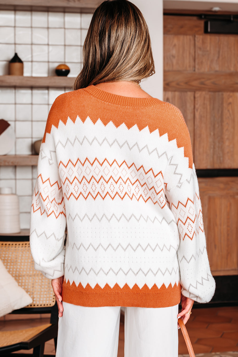 geometric knit sweater