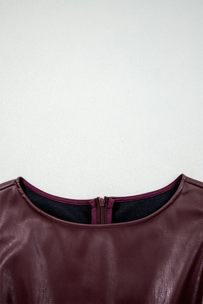 Wild Ginger  Vegan Leather Sleeveless Mini Dress