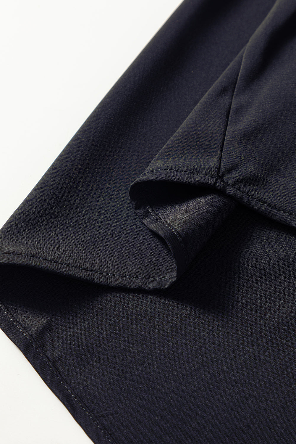 Elegant Black Floral Embroidered Flounce Sleeve Blouse with Split V-Neck