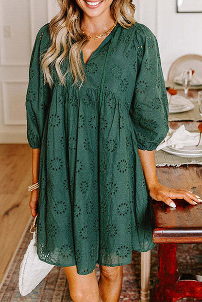 eyelet embroidered dress