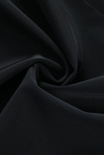 Strappy Black V Neck Swimdress with Side Slit