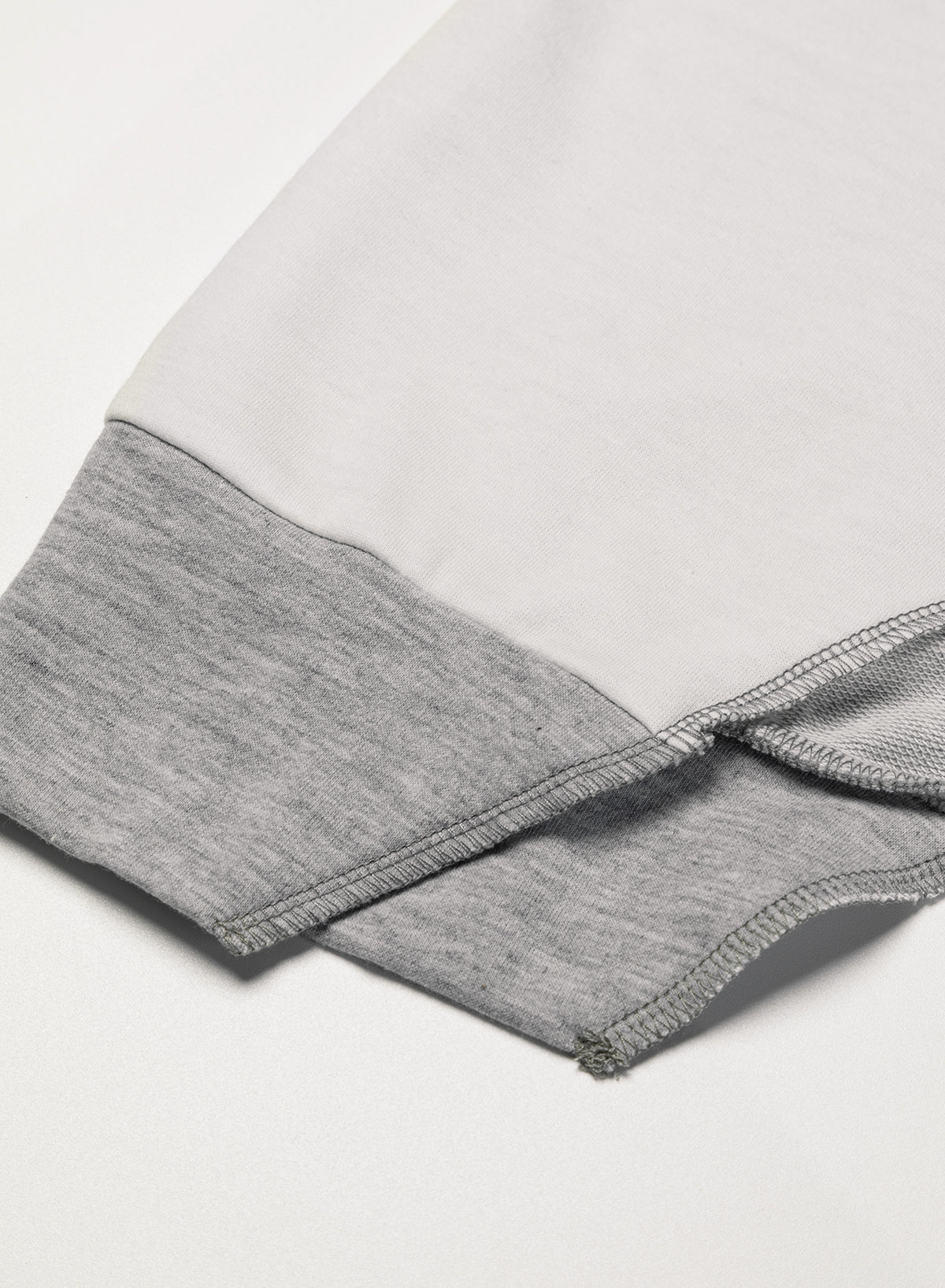 French Beige Colorblock Patchwork Long Sleeve Top with Irregular Hem